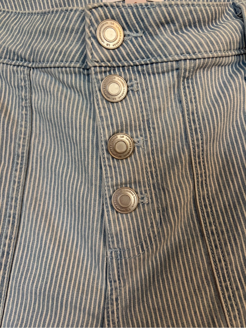 LC Lauren Conrad Light Blue Striped Wide-Leg Jeans - Picture 2 of 5